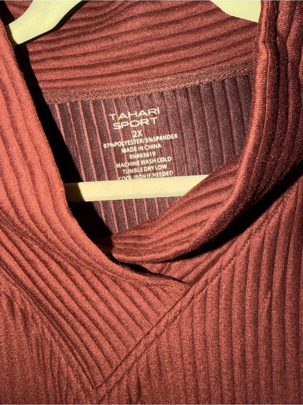 Tahari Sport Ribbed Cowl Neck Sweater in Rust - Picture 3 of 4